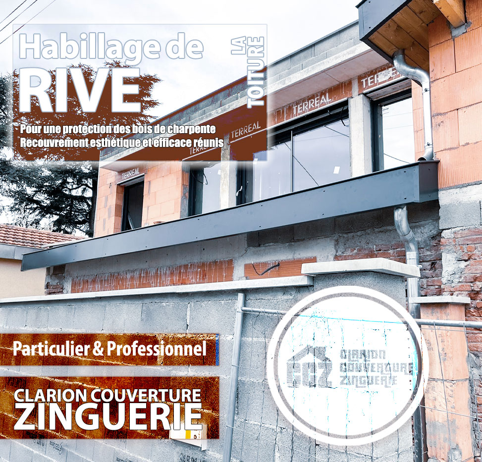 habillage rive aluminium étanchéité toiture entretiens couverture zinguerie Clarion Couverture Zinguerie