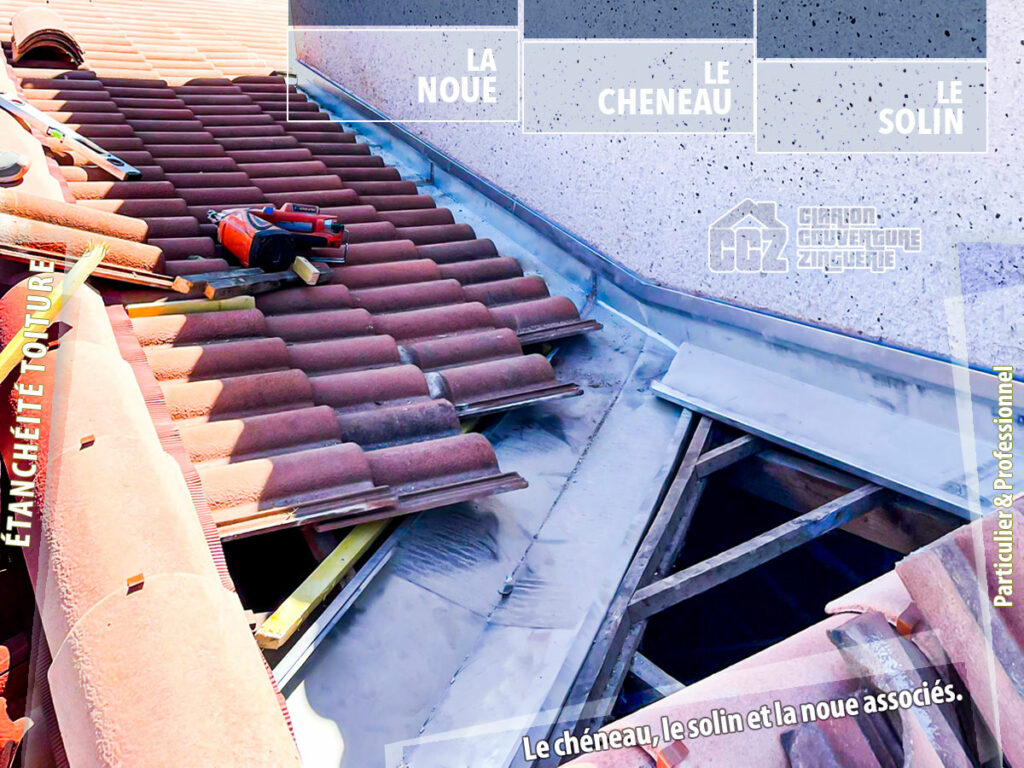 chéneau solin noue de toiture couverture zinguerie entretien rénovation installation Blagnac, Colomiers, Tournefeuille, Toulouse