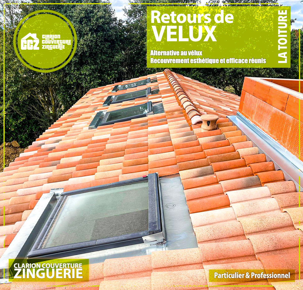 retour de vélux étanchéité toiture couverture zinguerie entretien rénovation installation Blagnac, Colomiers, Cornebarrieur, Tournefeuille, Toulouse