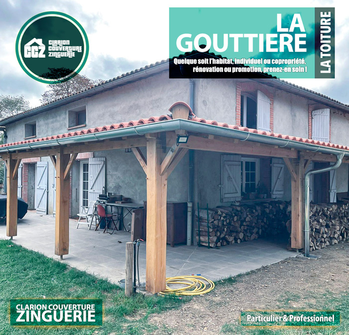 la gouttière pour une meilleure évacuation des eaux pluviales travaux et entretiens de zinguerie couverture Clarion Couverture Zinguerie Toulouse Occitanie Toulouse, Colomiers, Blagnac, Balma, Tournefeuille, Cornebarrieu