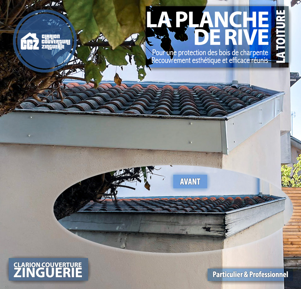 habillage planche de rive aluminium étanchéité toiture Clarion Couverture Zinguerie Blagnac Tournefeuille Colomiers Cornebarrieu