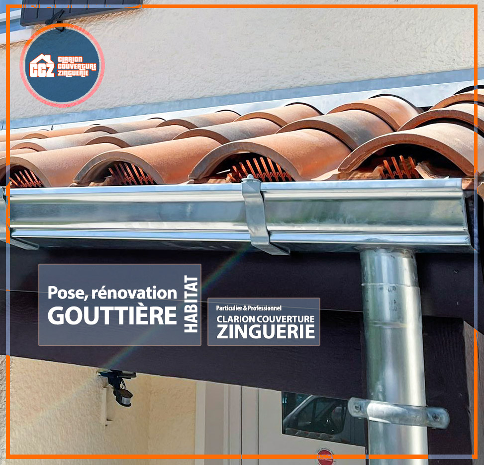 Rénover ou faites installer une gouttière pour une meilleure évacuation des eaux pluviales avec Clarion Couverture Zinguerie spécialiste des travaux et entretiens de zinguerie couverture sur Colomiers, Blagnac, Tournefeuille, Cornebarrieu, Pibrac, Beauzelle