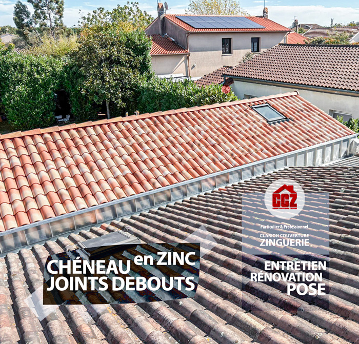 CCZ entreprise de couverture, pose et installation de bardage en zinc et joints debouts sur Colomiers, Aussonne, Pibrac, Mondonville, Cornebarrieu