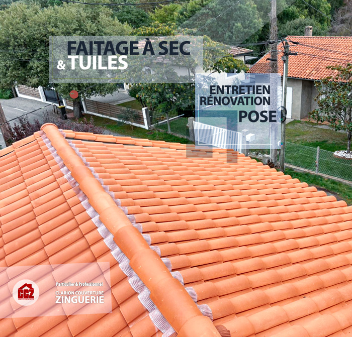Le faitage à sec garantit la solidité et la bonne étanchéité de la couverture et des combles face aux intempéries. Faites appel à Clarion Couverture Zinguerie, couvreur zingueur pour la pose de votre faitage à sec et vos tuiles sur Colomiers, Cornebarrieu, Aussonne, Pibrac, Mondonville
