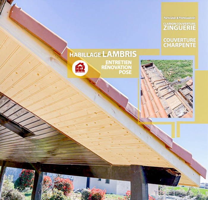 Habillage lambris. Connue sous le nom de lambris sous toiture, la sous-face alu est idéale pour habiller et protéger vos débords de toiture. Très esthétique et durable dans le temps, elle permet l’étanchéité de la charpente vis-à-vis des eaux pluviales notamment, tout en apportant une touche moderne au bâtis, maison ou copropriété.