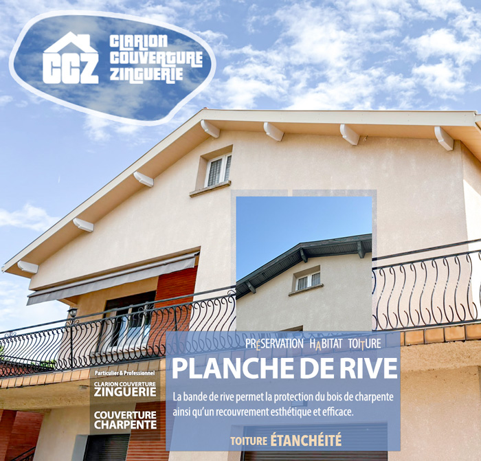 Pose de planche de rive, réfection toiture et charpente sur Cornebarrieu, Colomiers, Pibrac, Mondonville, Aussonne Clarion Couverture Zinguerie couvreur zingueur charpentier